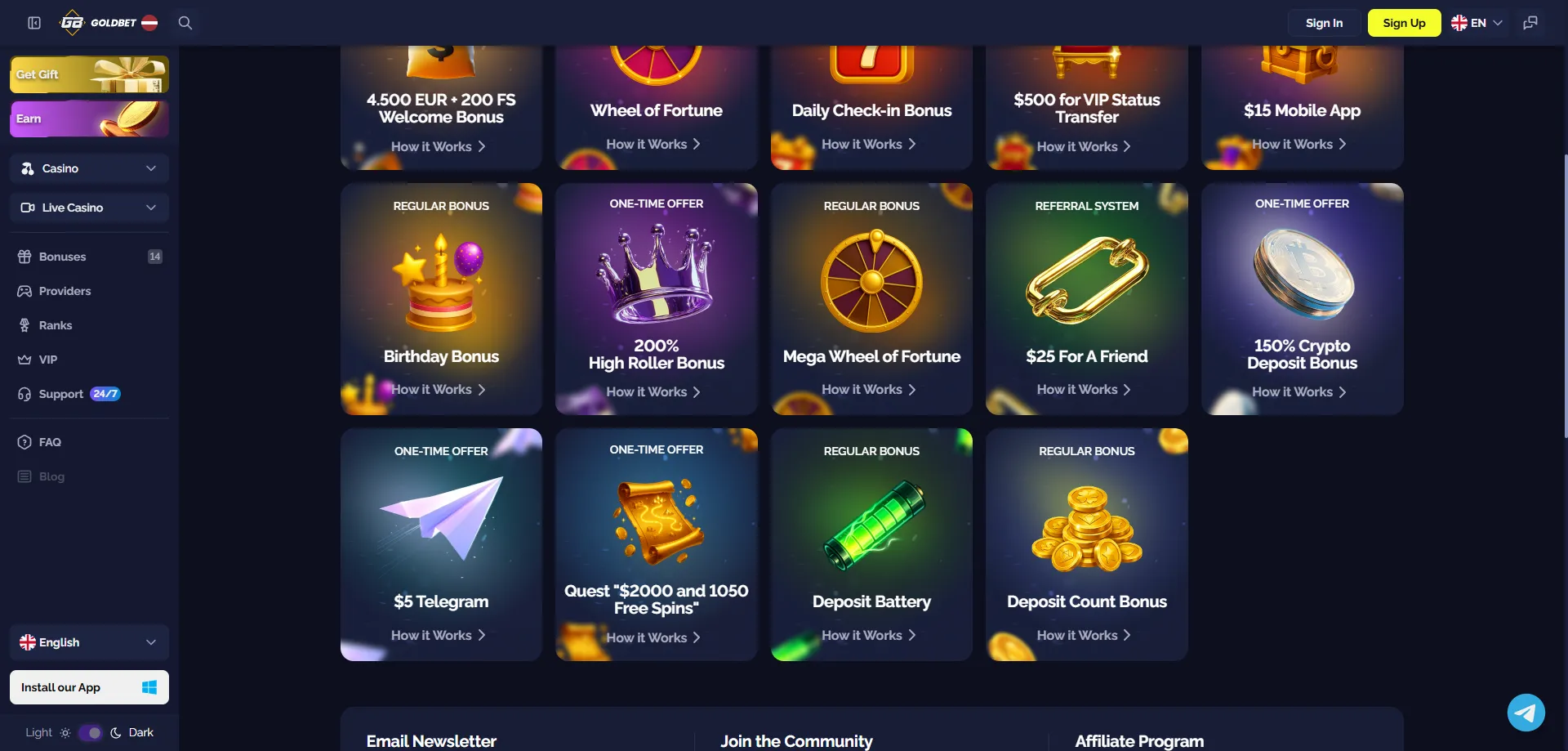 Goldbet Casino промоции – добре дошъл бонус, безплатни завъртания, крипто бонус