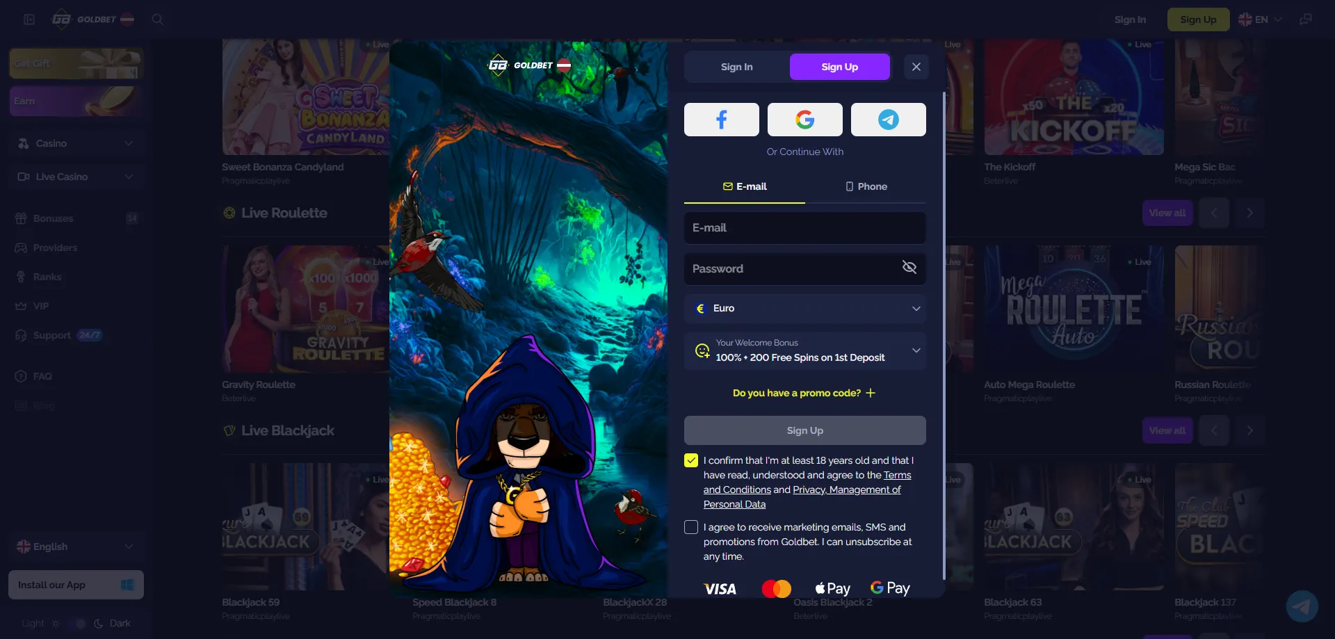Регистрация в Goldbet Casino – бърз процес за нови играчи